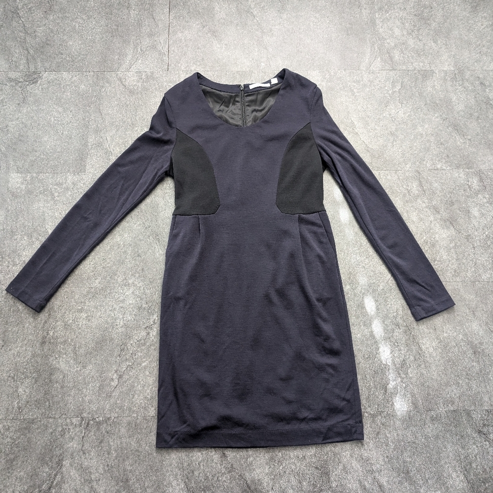 Country road purple and black long sleeve wool dress Size large